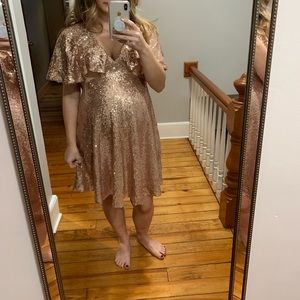 Sequin Maternity Midi Dress